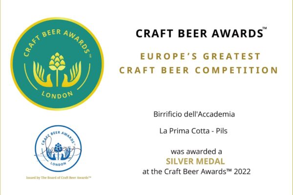 Craft Beer Awards 2022 Argebnto La Prima Cotta PIls Birrificio dell'Accademia